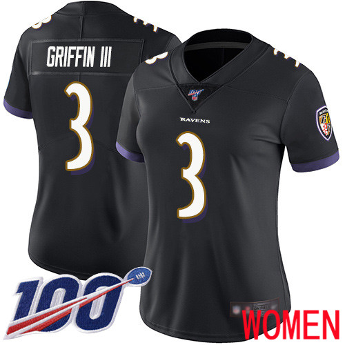 Baltimore Ravens Limited Black Women Robert Griffin III Alternate Jersey NFL Football #3 100th Season Vapor Untouchable